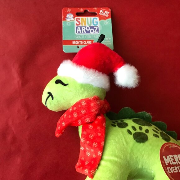 Snug Arooz Christmas/Holiday Stego Claus Dinosaur Crinkle/Squeaky 10X 8'' - Picture 2 of 5
